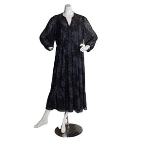 TORRID WOMEN'S BLACK FLORAL MIDI DRESS SIZE 1X (14-16)